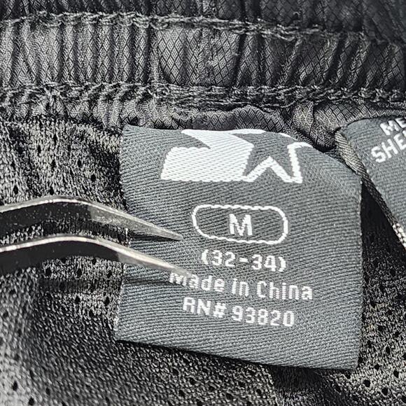 Vintage 90s Starter Pant Mens M Black Red Striped Windbreaker Trackpants Zip Hem - Picture 6 of 13